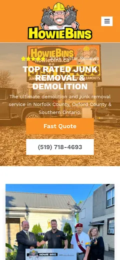 HowieBins mobile view